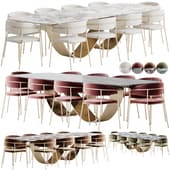 MARGO upholstered chair and BUTTERFLY KERAMIK table