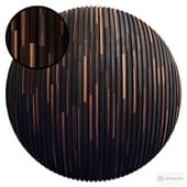 Striped Wood Panel T / PBR / PNG / 4K