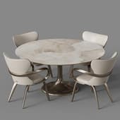 dining group with apriori t 160x160 table (reves noizette) and apriori s chairs