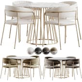 MARGO upholstered chair and Stol GLAM MARBLE