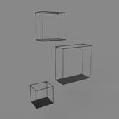 set of 3 wall shelves neth metal black