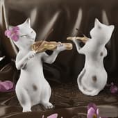 decorative statuette "kitty the violinist"