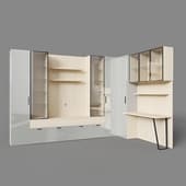 chelsea set with tv section and desk grey