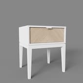 fjord bedside table 1 drawer (white)