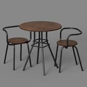bs450 chairs set + ps004 loft table for cafe, outdoor