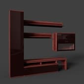 rimini red-brown living room set with tv space (2), 217.8 cm