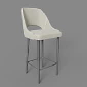 mila semi-bar stool, white
