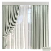 straight curtains with tulle