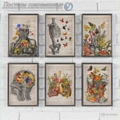 the paintings are modern. "newspaper"