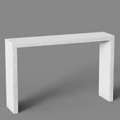 console with a textured kraft edge