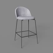 mystere bar stool grey velvet