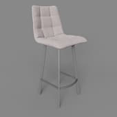 chilli semi-bar stool, light grey velour black frame