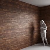 the wall is made of burnt wood