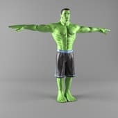 3d model of the hulk character