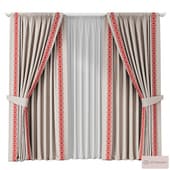 curtains with russian ornament 055