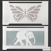 a set of radiator screens for a children's room