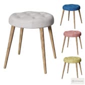 a stool with a padded seat