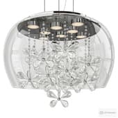 Zeev destiny chrome and glass led pendant light