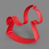 interior sculpture rocking horse mia red
