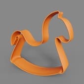 interior sculpture rocking horse mia orange