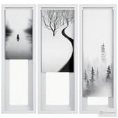 roller blinds in black and white