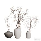 a set of vases with branches