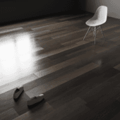 the floor is dark and glossy