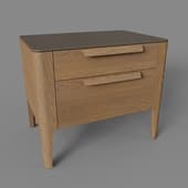 bedside table piega 2 drawers oak foggy matt