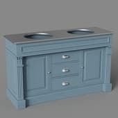 a cabinet for two sinks in a classic style