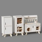 kitchen with refrigerator for children three raccoons 1