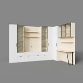 set with tv section and rimini table white