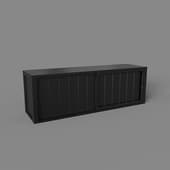 low cabinet with wooden doors, art. 376, 1400x465nx390, black
